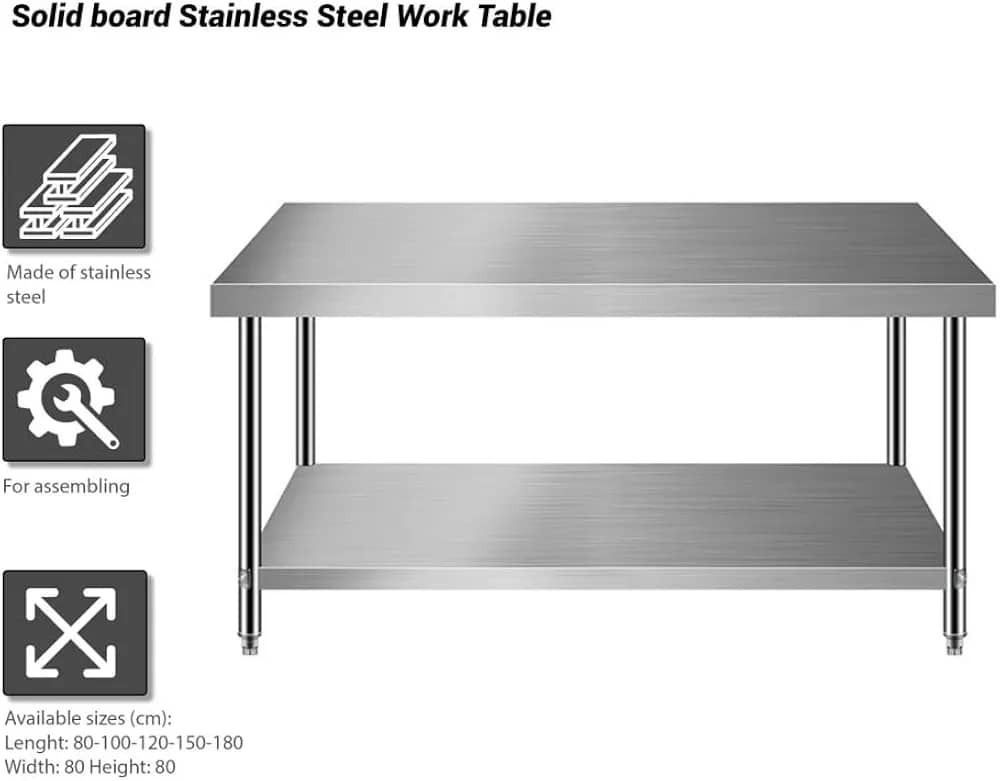 XNF STAINLESS STEEL TABLE 1.5m