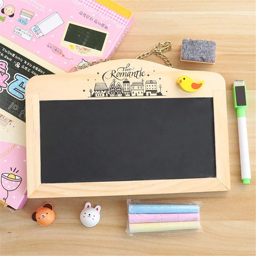Black & white board with chain