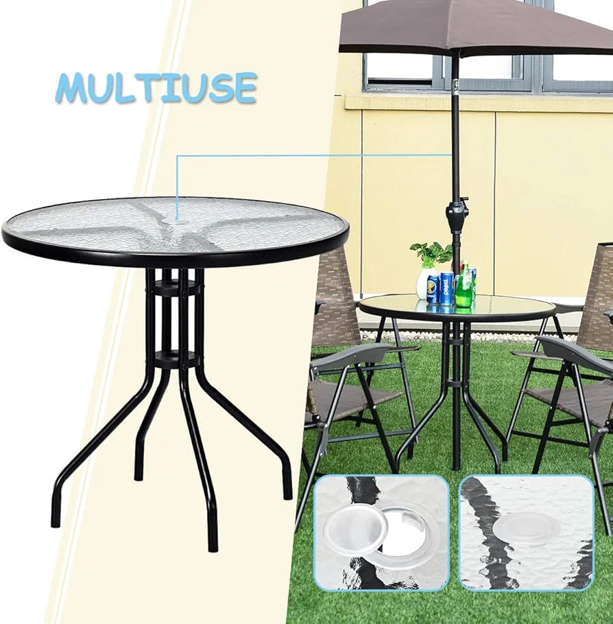 093-82 round glass table
